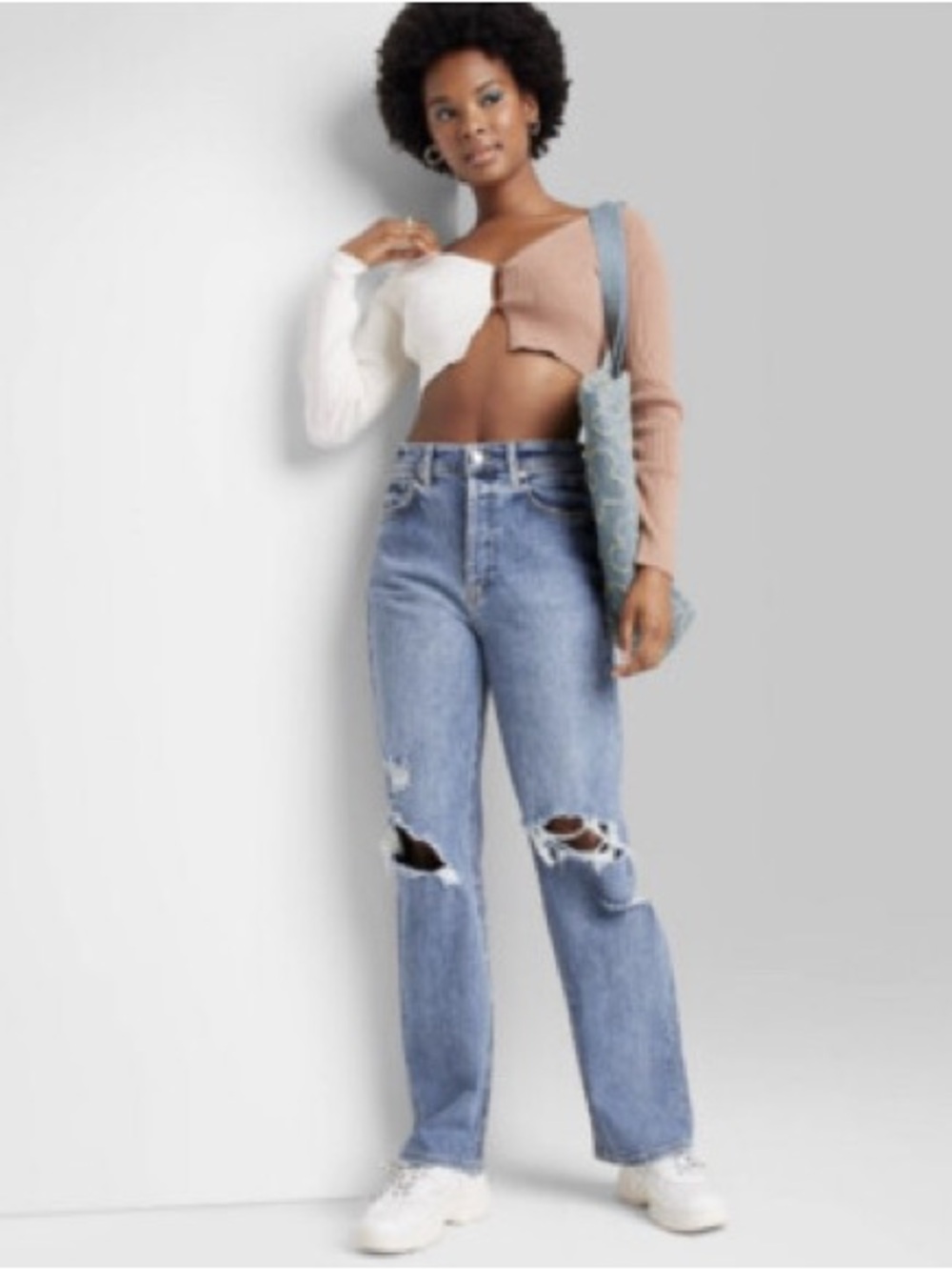 Wild Fable Distressed High Rise Straight Jeans